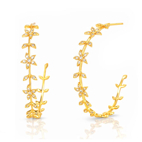 Leaf Hoop Earrings
