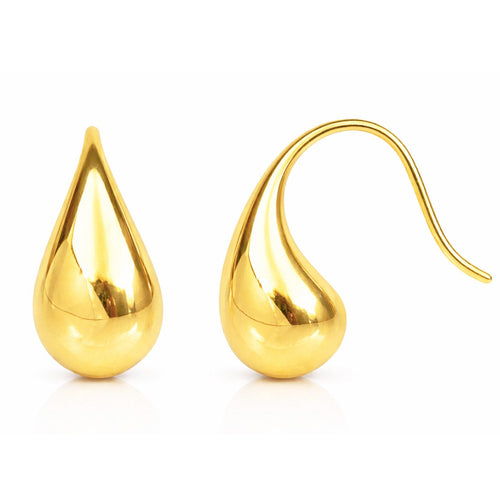 Medium Gold vermeil bean ear wire earring
