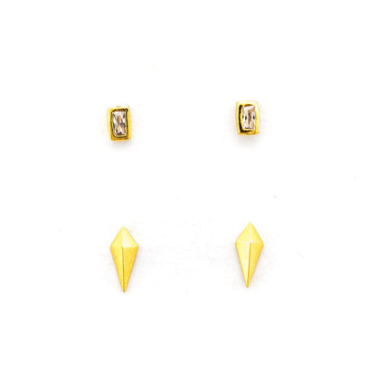 Mini Baguette Set Of 2 Earrings