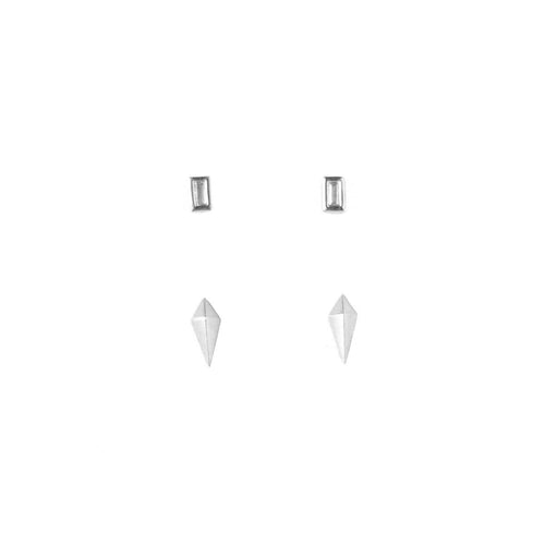 Mini Baguette Set Of 2 Earrings