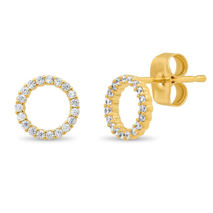 Open Circle Pave Cz Stud