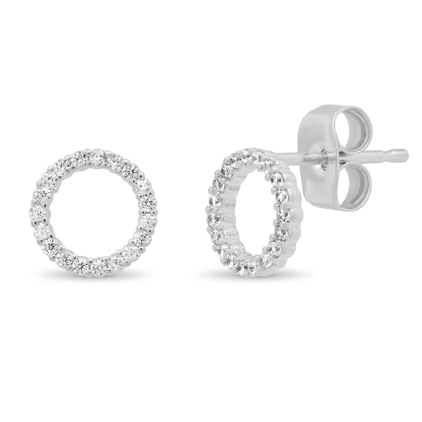 Open Circle Pave Cz Stud