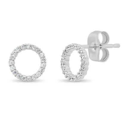 Open Circle Pave Cz Stud