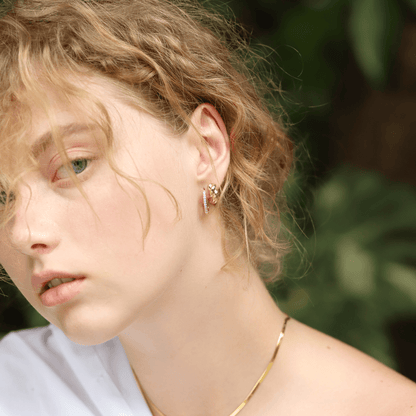 Pave CZ Elongated Huggies