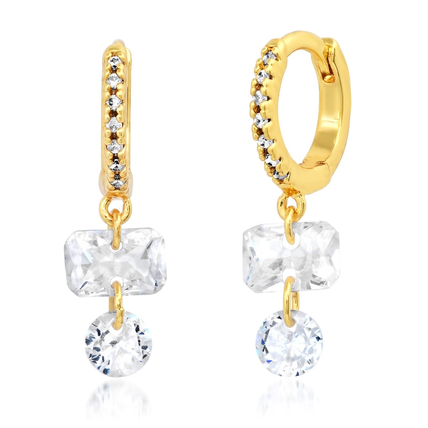 Pave Huggies with Floating CZ Stones