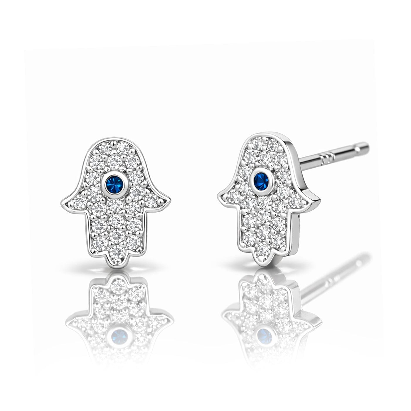Pave Mini Hamsa Earrings