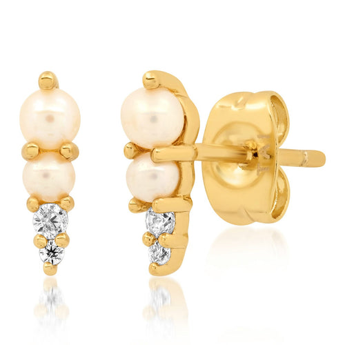 Pearl And CZ Spike Stud