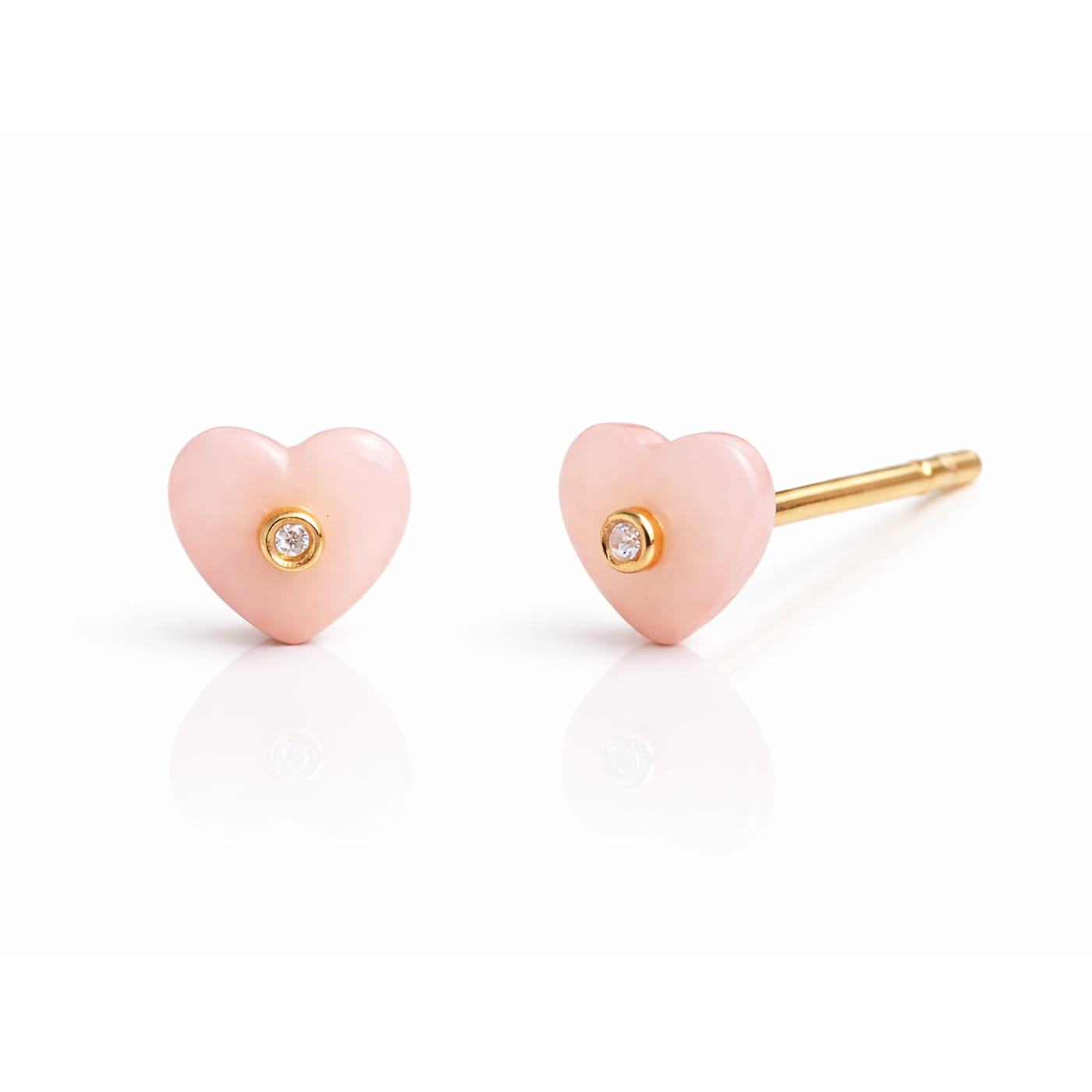 Pink Heart Studs