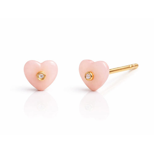 Pink Heart Studs