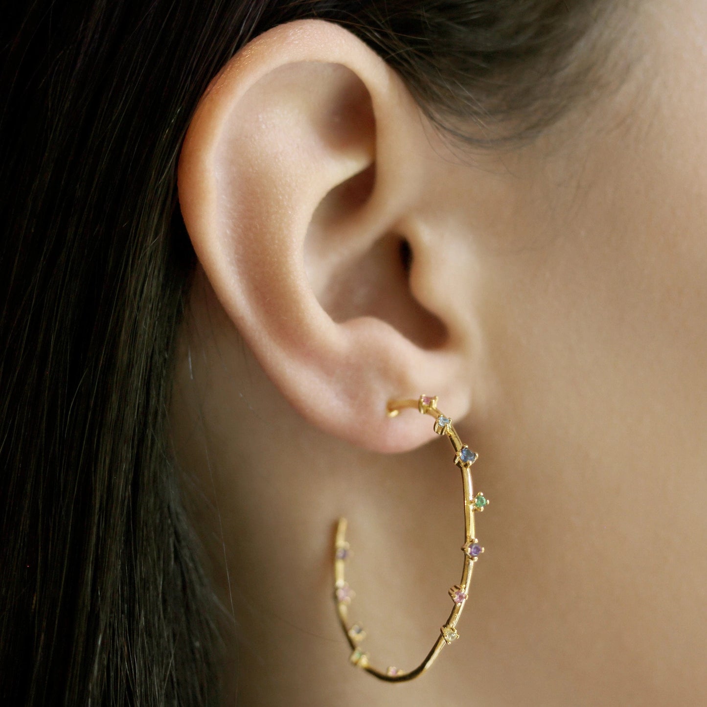 Rainbow Hoop Earrings