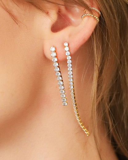 Short Linear CZ Earrings