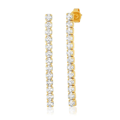 Short Linear CZ Earrings