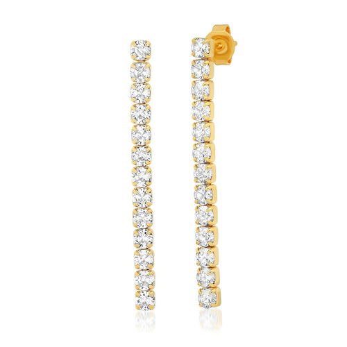 Short Linear CZ Earrings