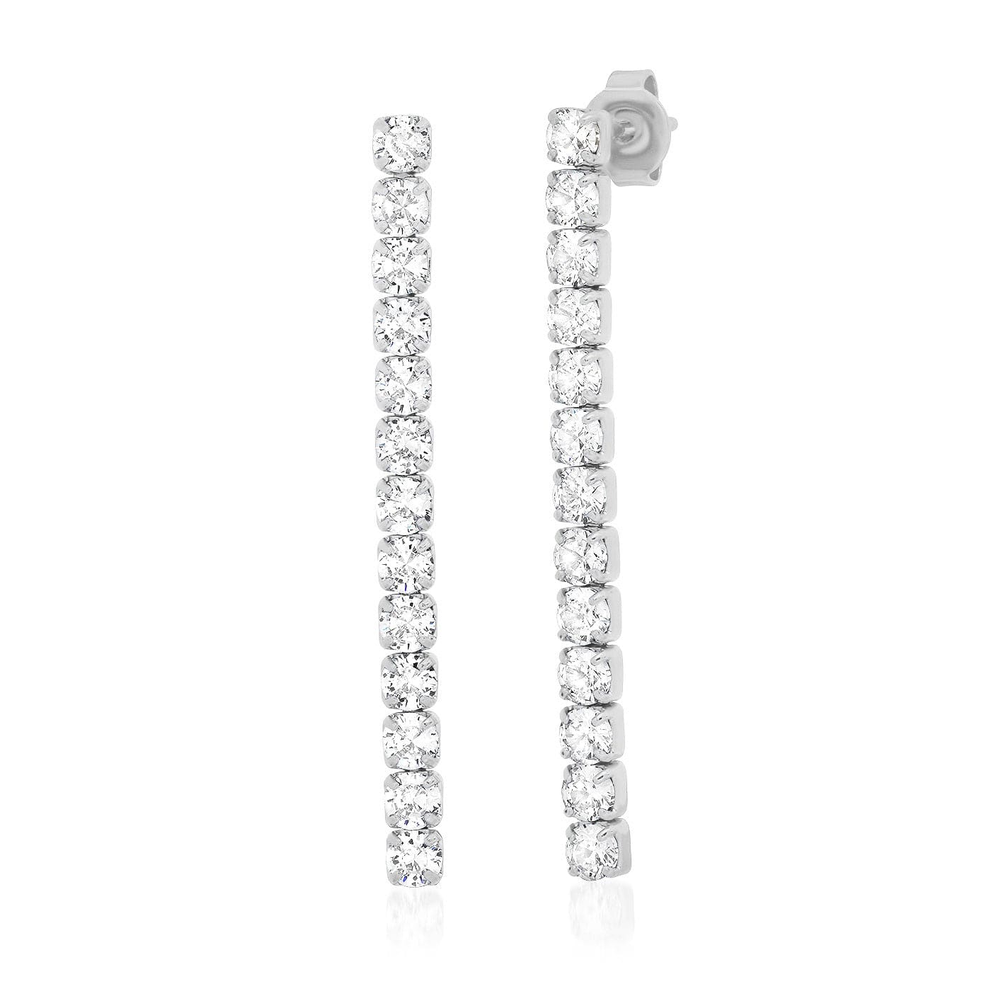 Short Linear CZ Earrings