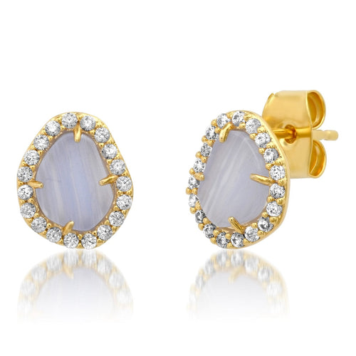 Teardrop Lilac Stone Stud Earrings