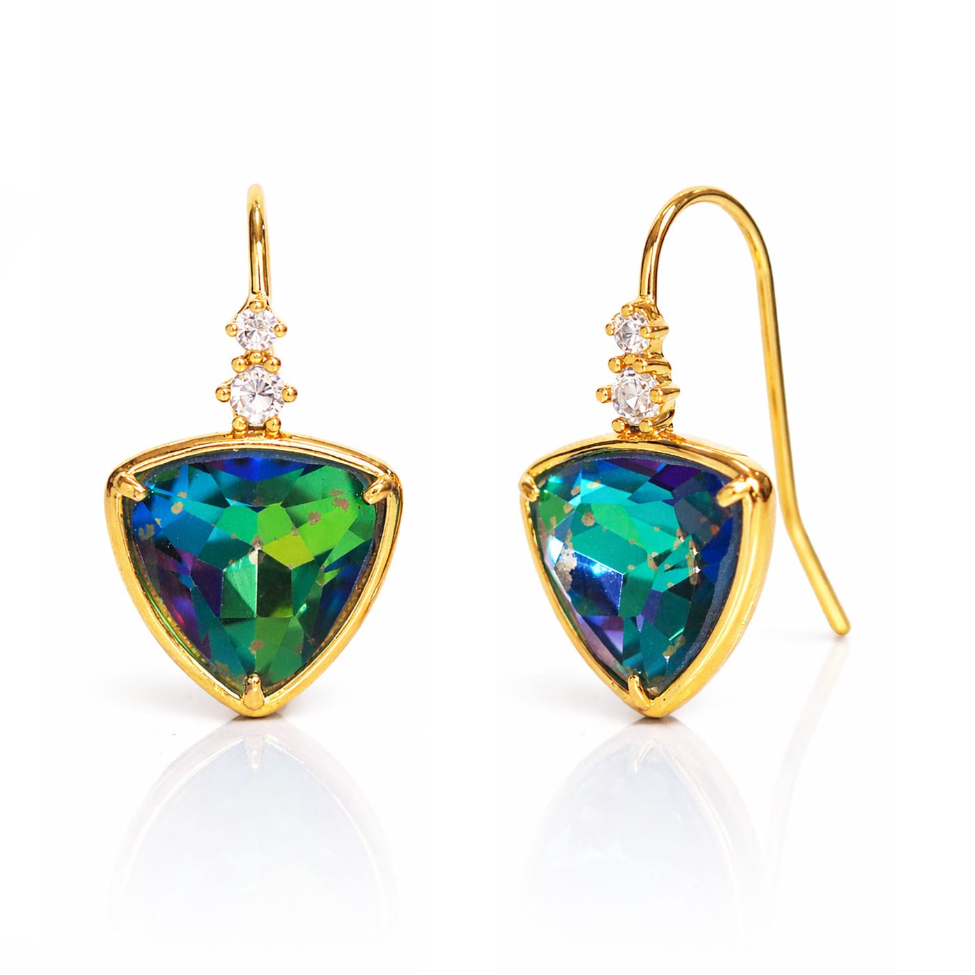 Turquoise Crystal Drop Earrings
