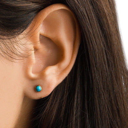Turquoise Huggie Earrings