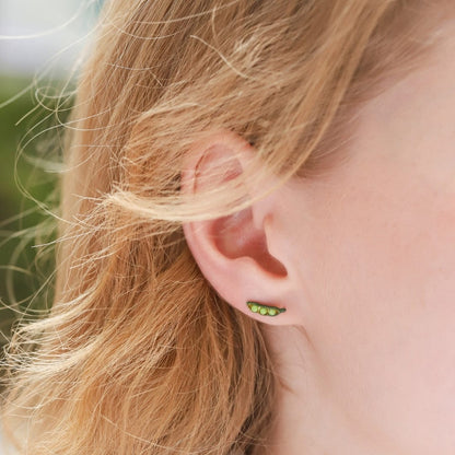 Whimsical Pea Pod Studs