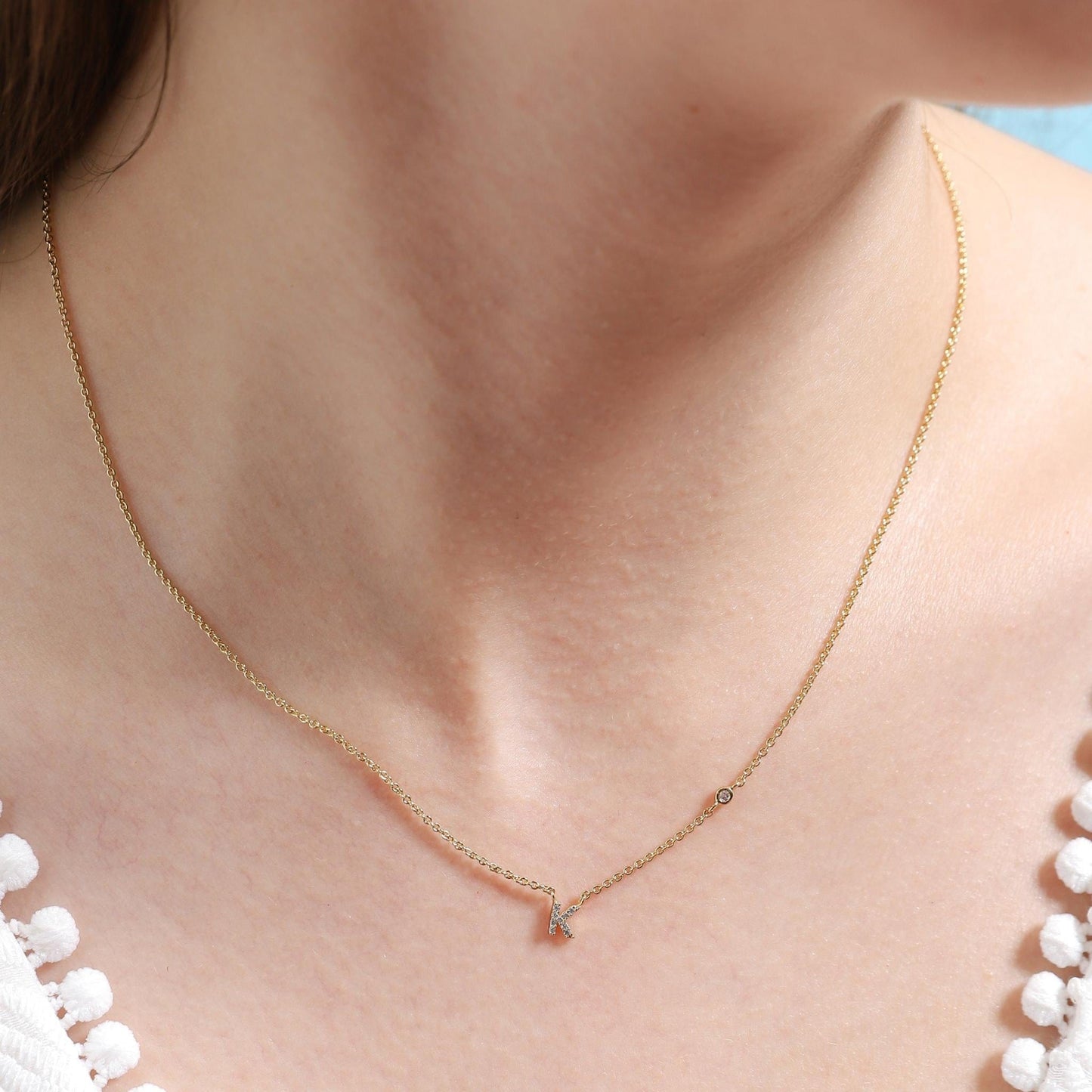 CZ Initial Necklace