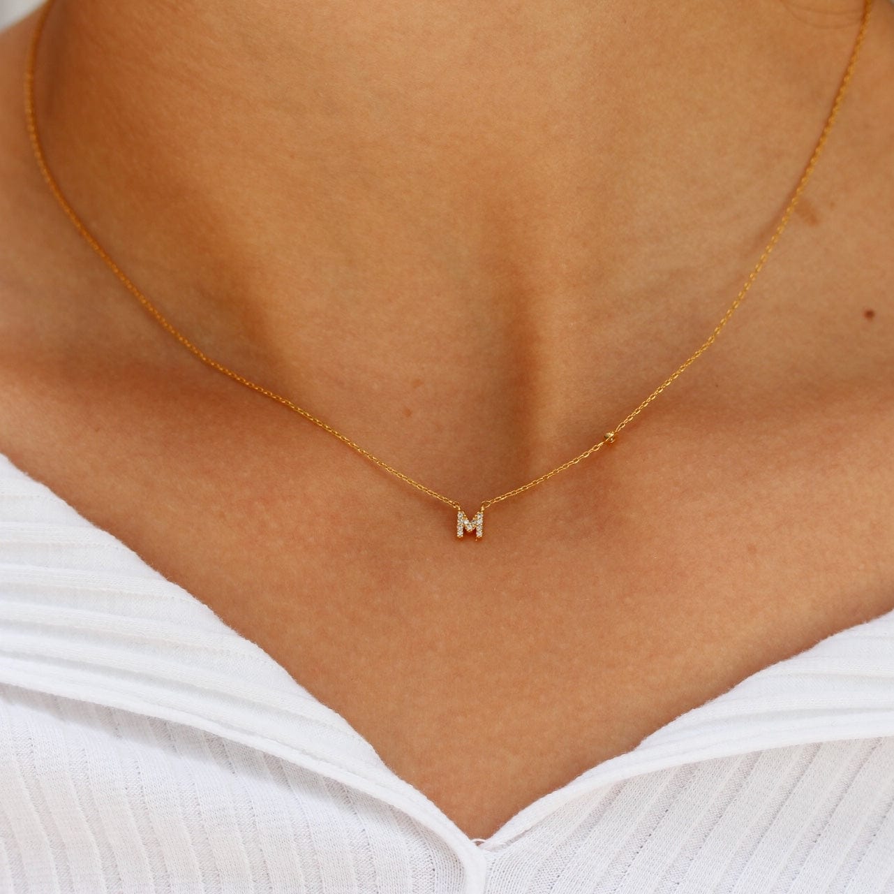 CZ Initial Necklace