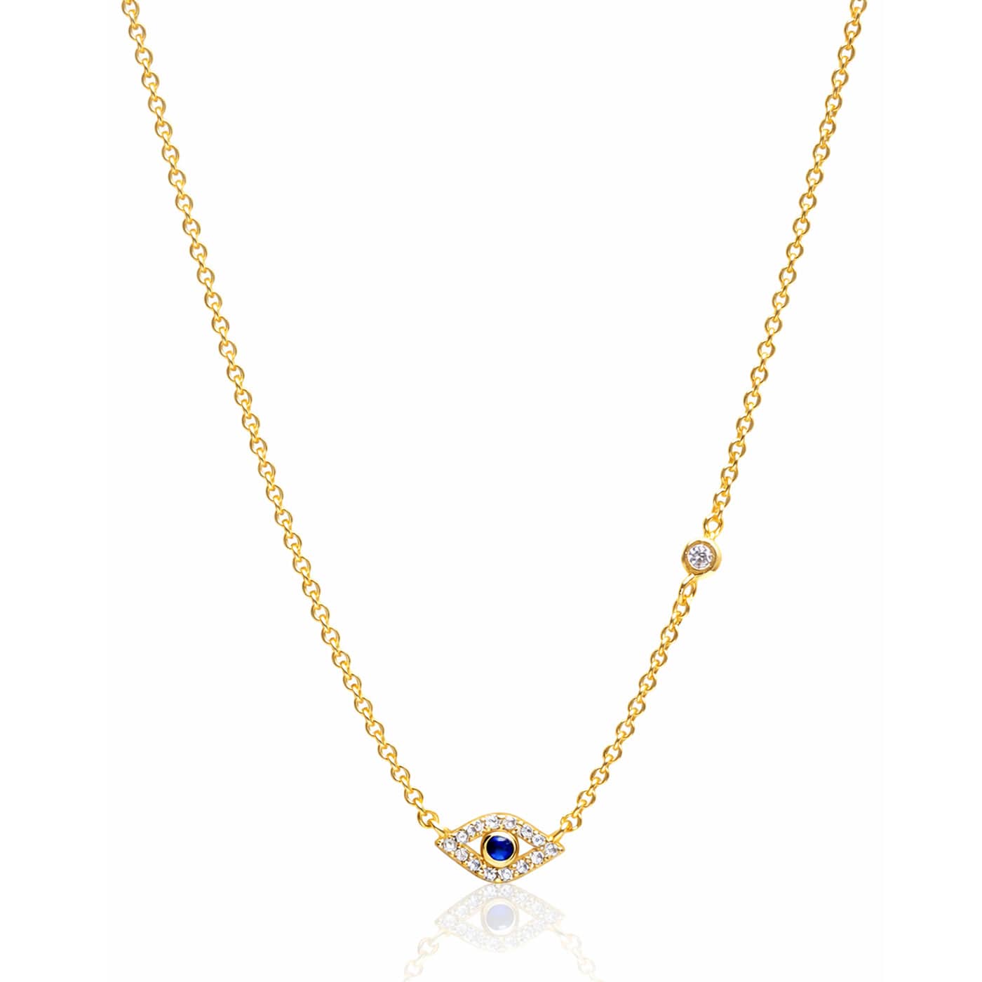 CZ Mini Evil Eye Pendant Necklace