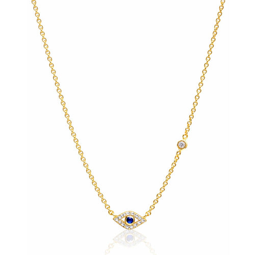 CZ Mini Evil Eye Pendant Necklace