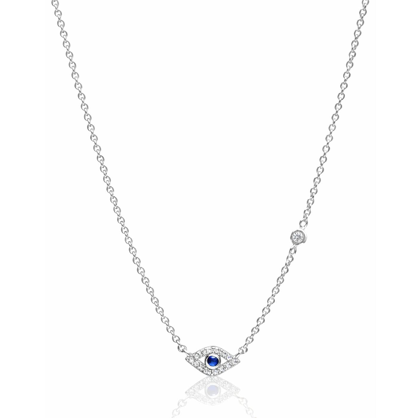 CZ Mini Evil Eye Pendant Necklace