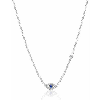 CZ Mini Evil Eye Pendant Necklace