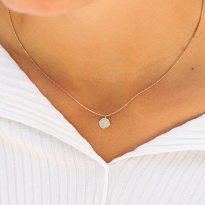 Handmade CZ Disc Pendant Necklace