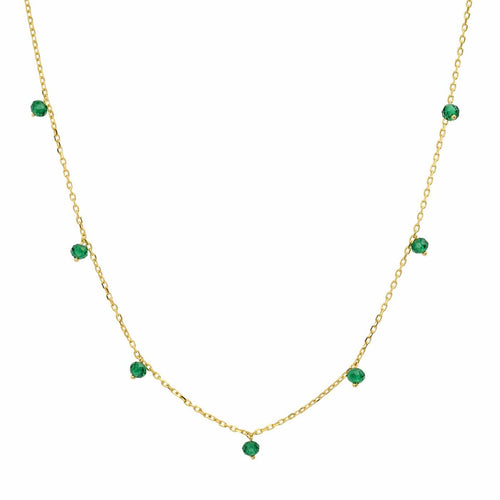 Emerald Droplet Station Necklace
