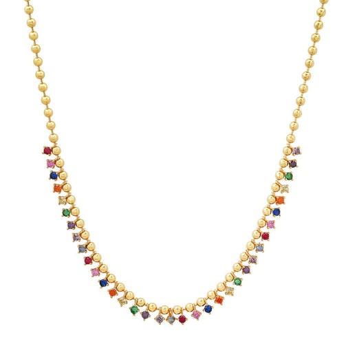 Rainbow Spectrum Bead Necklace