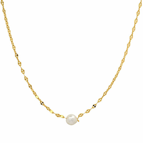 Gold Vermeil Chain with Single Pearl
