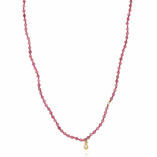 Handmade Beaded Necklace With Dangle Accent