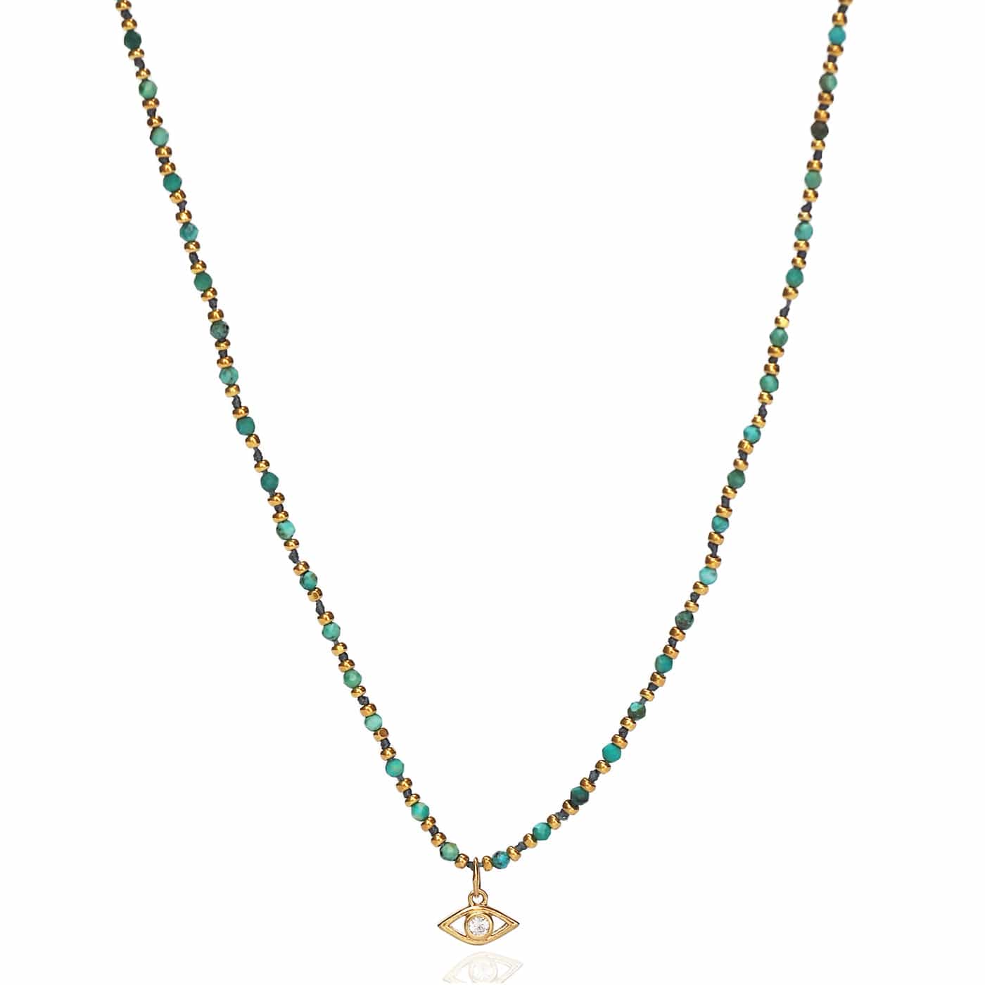 Handmade Beaded Necklace With Dangle Accent