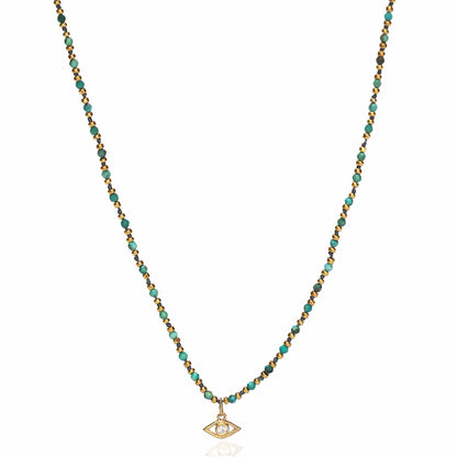 Handmade Beaded Necklace With Dangle Accent