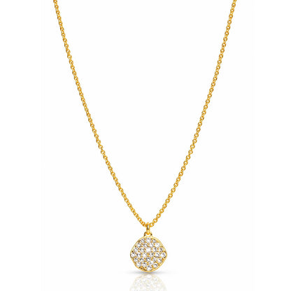 Handmade CZ Disc Pendant Necklace