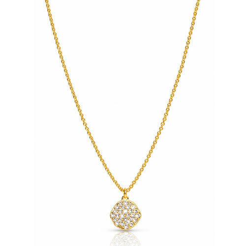 Handmade CZ Disc Pendant Necklace
