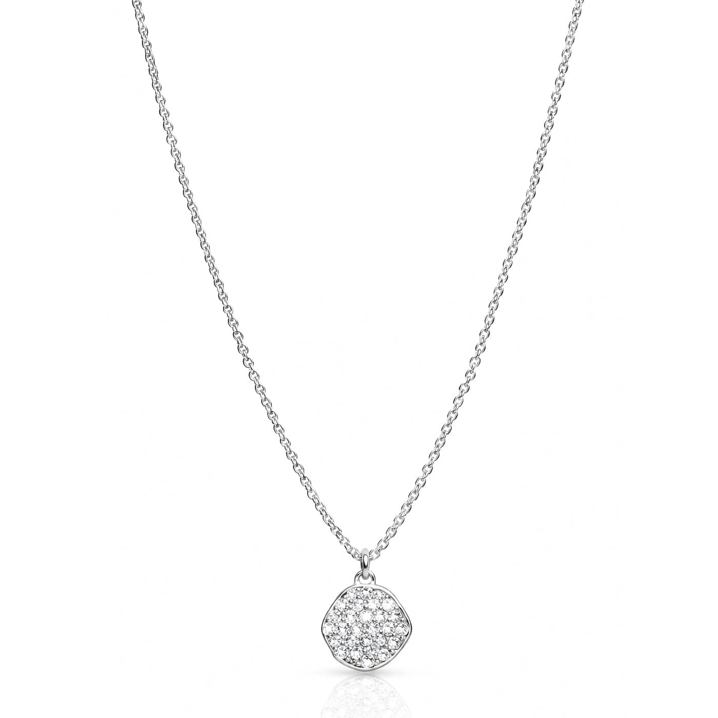 Handmade CZ Disc Pendant Necklace