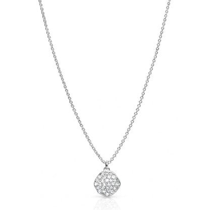 Handmade CZ Disc Pendant Necklace