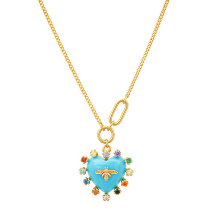 Heart Bee Necklace
