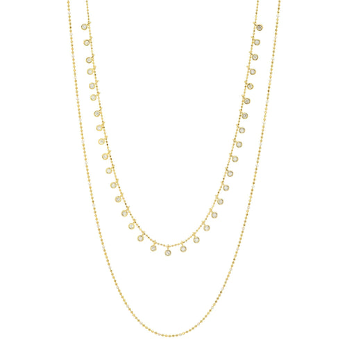 Layered CZ Enamel Necklace