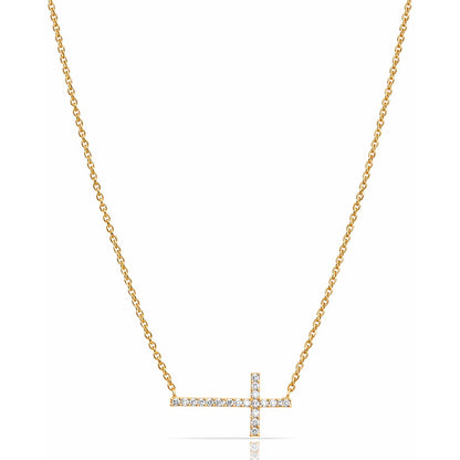 Minimalist CZ Cross Pendant Necklace