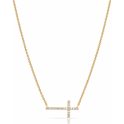 Minimalist CZ Cross Pendant Necklace