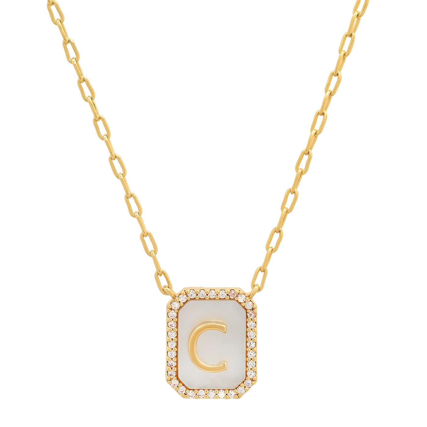 Mother Of Pearl Monogram Necklace