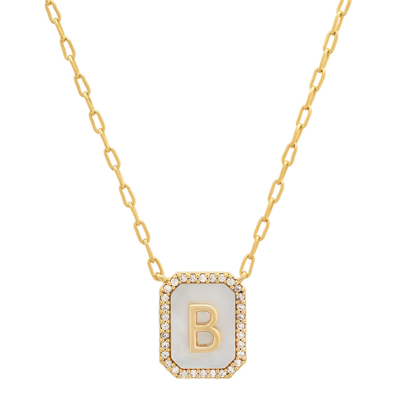 Mother Of Pearl Monogram Necklace