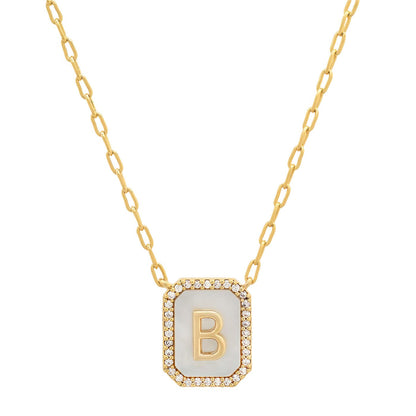 Mother Of Pearl Monogram Necklace
