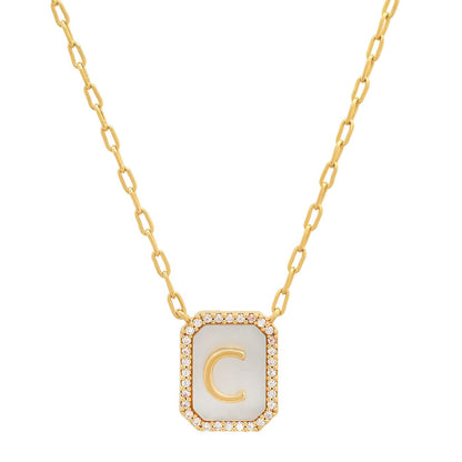 Mother Of Pearl Monogram Necklace