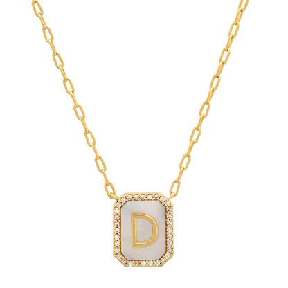 Mother Of Pearl Monogram Necklace