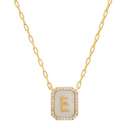 Mother Of Pearl Monogram Necklace