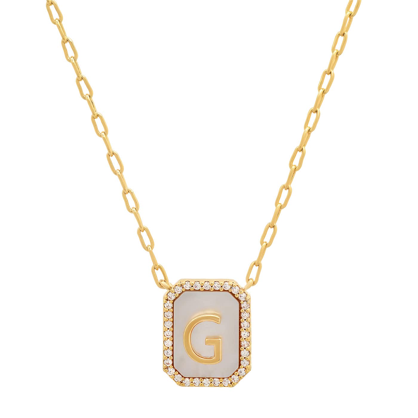 Mother Of Pearl Monogram Necklace
